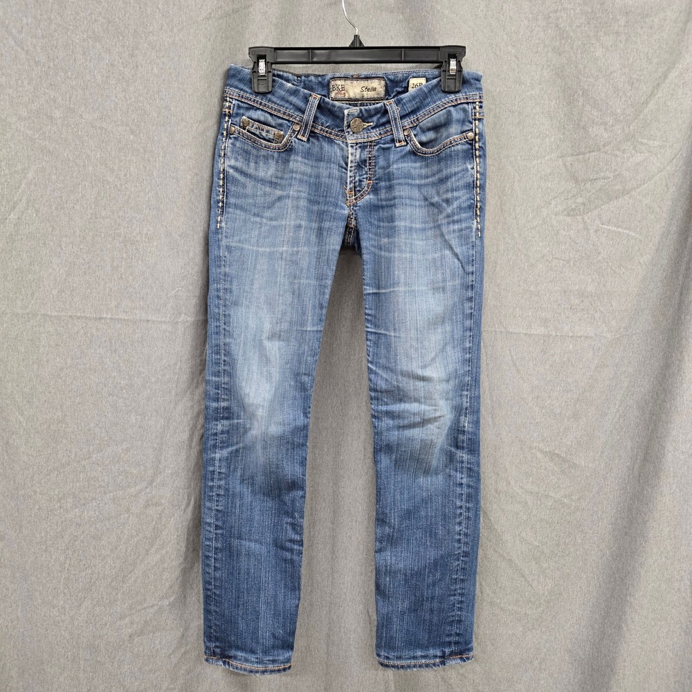 BKE Stella Straight Leg Jeans Womens 26 Medium Wash Stretch Denim
